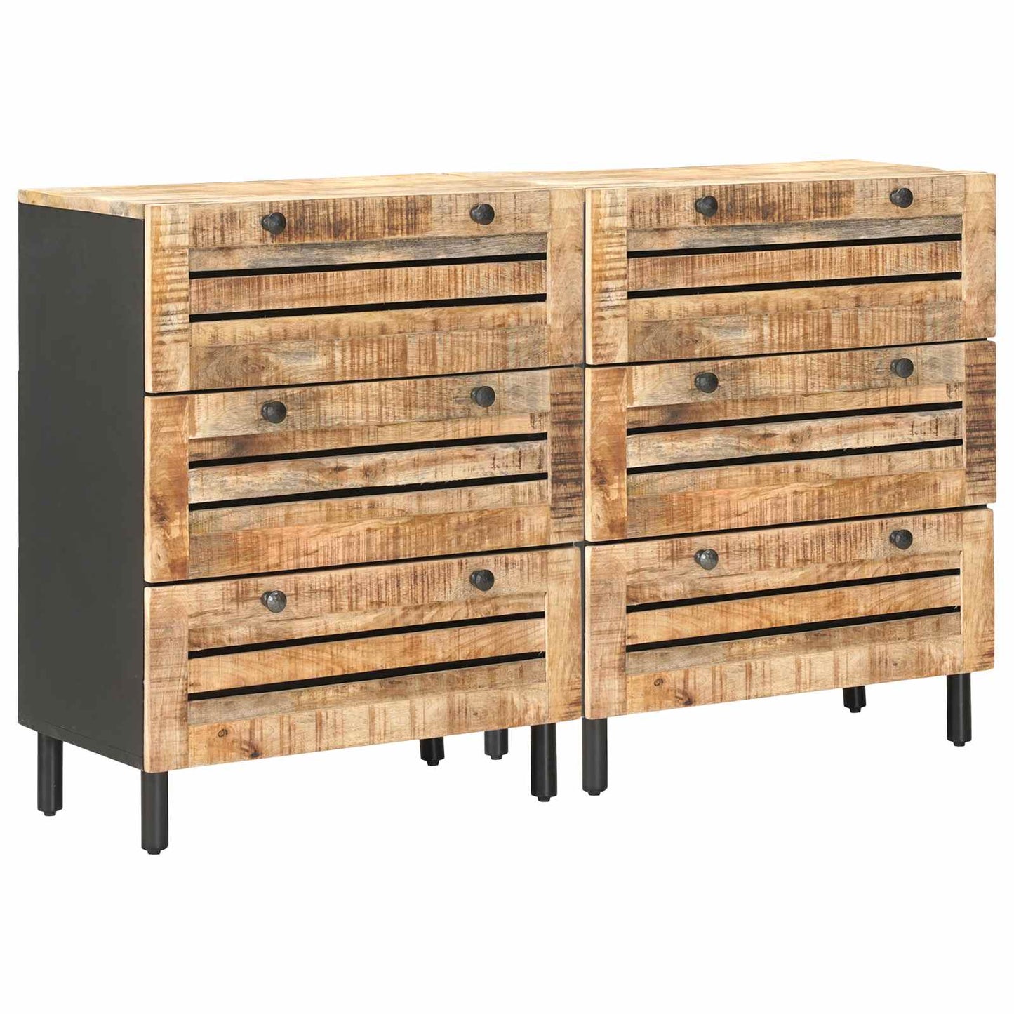 Tároló szekrények 2 db 120 x 33 x 75 cm Tömör Mangófát Sokszínű