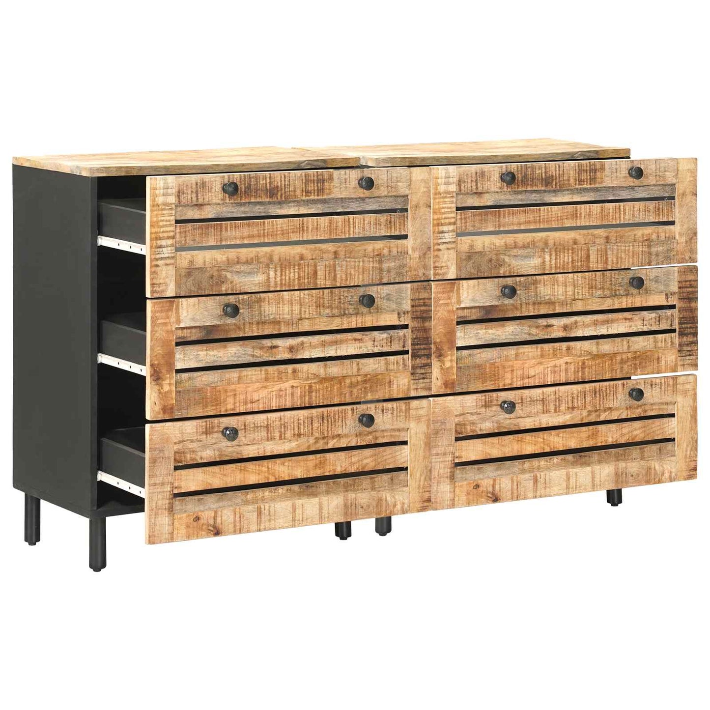 Tároló szekrények 2 db 120 x 33 x 75 cm Tömör Mangófát Sokszínű