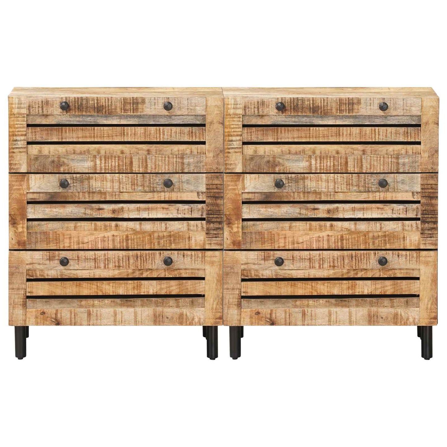 Tároló szekrények 2 db 120 x 33 x 75 cm Tömör Mangófát Sokszínű