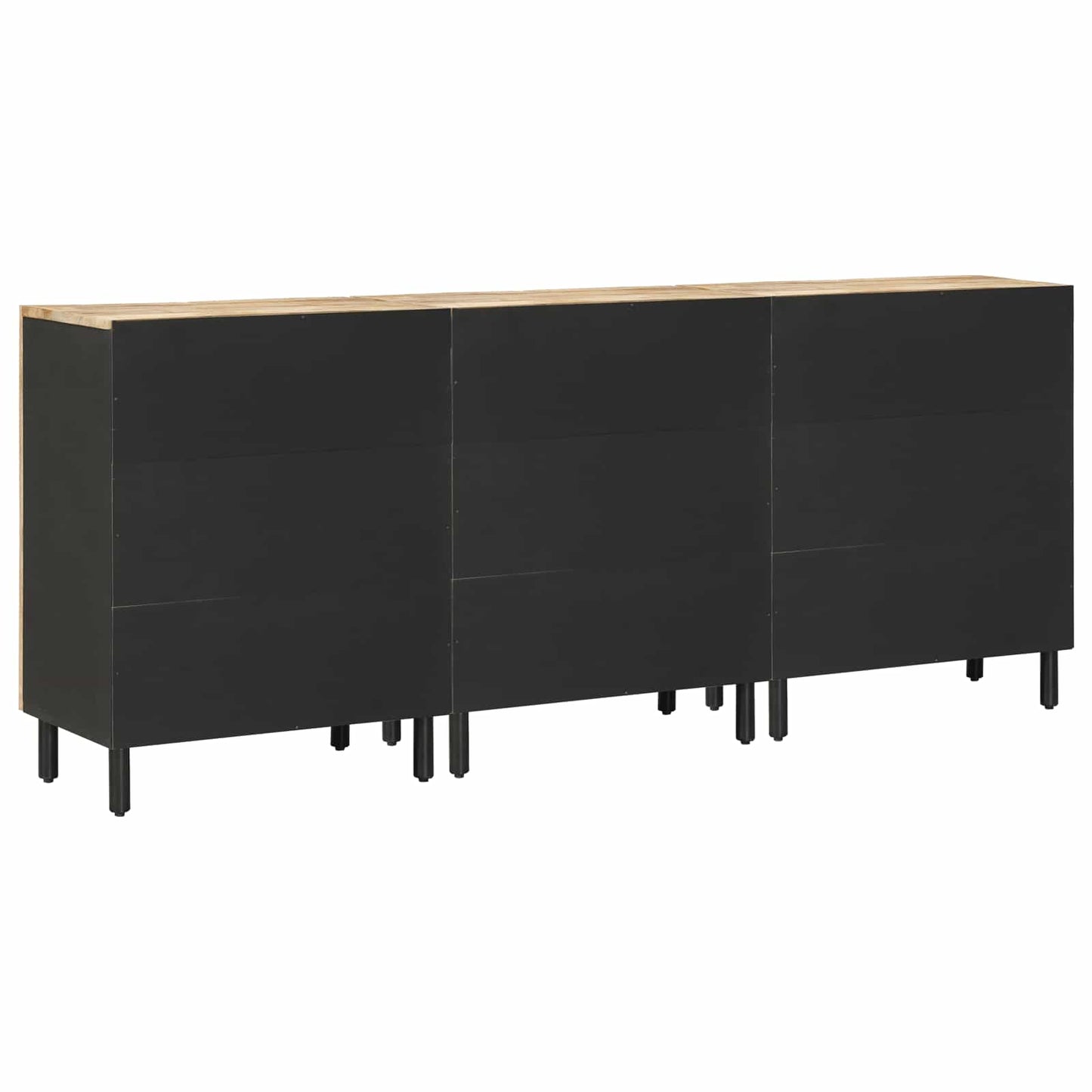 Tároló szekrények 3 db 180 x 33 x 75 cm Tömör Mangófát