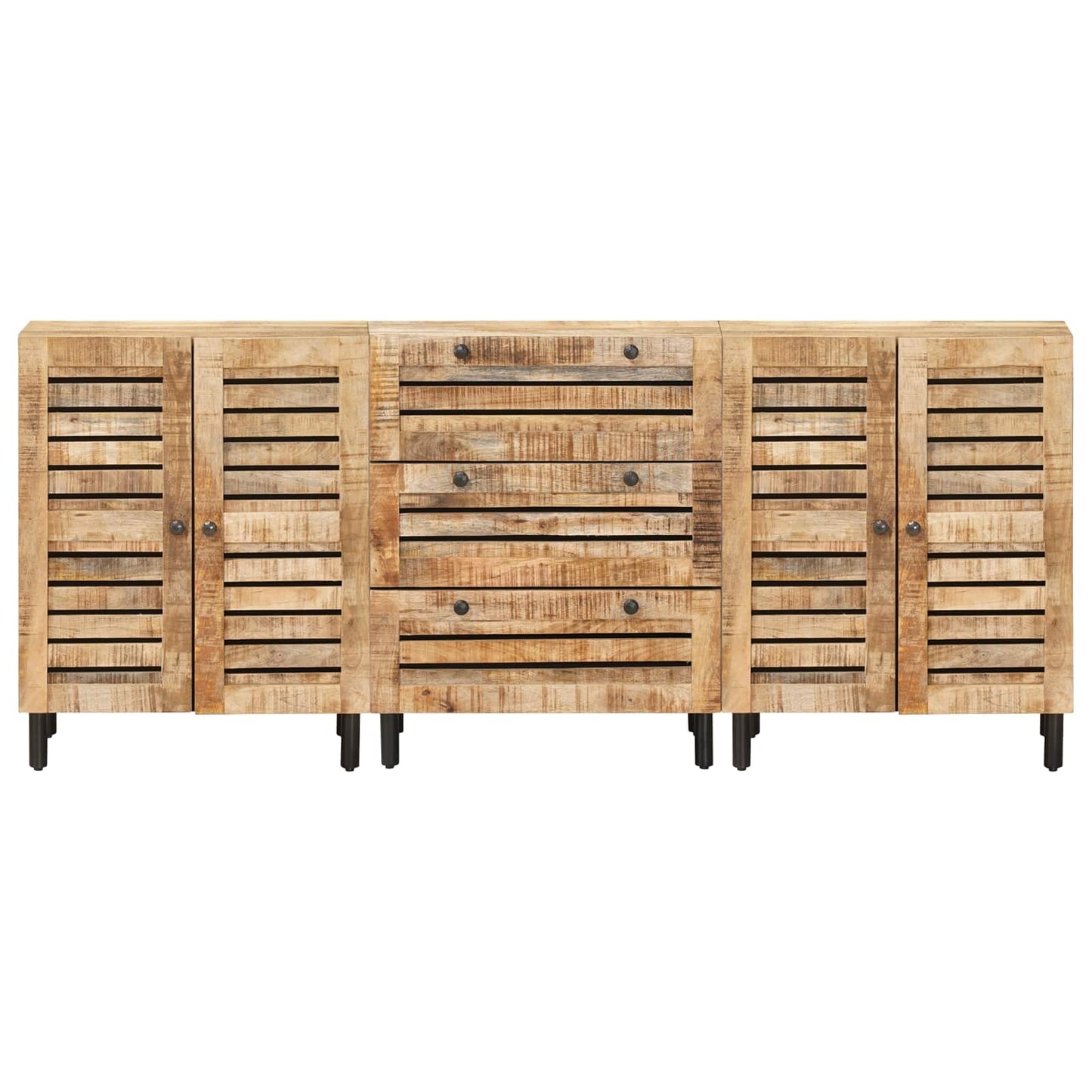 Tároló szekrények 3 db 180 x 33 x 75 cm Tömör Mangófát