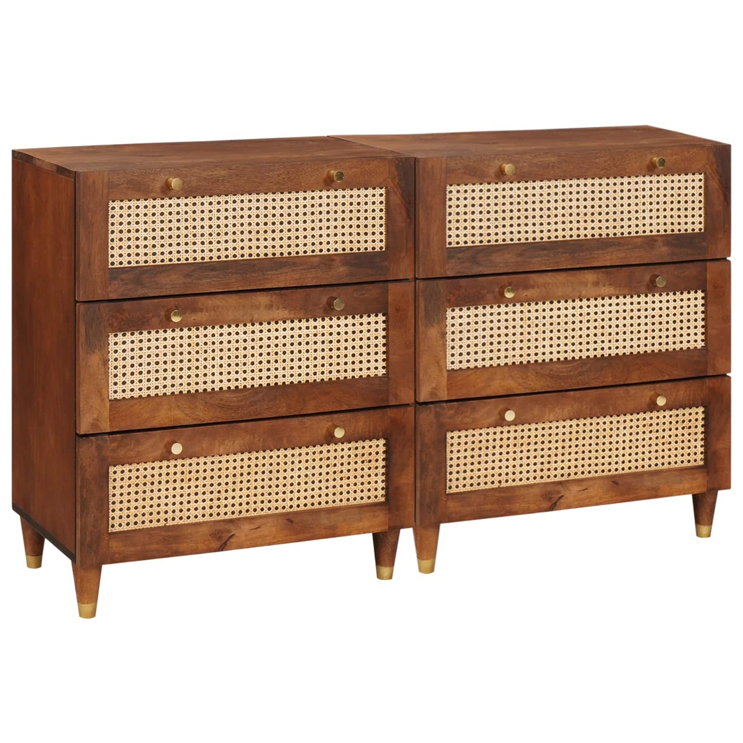 Tálalószekrény készlet 2 pcs Barna 60 x 33,5 x 75 cm