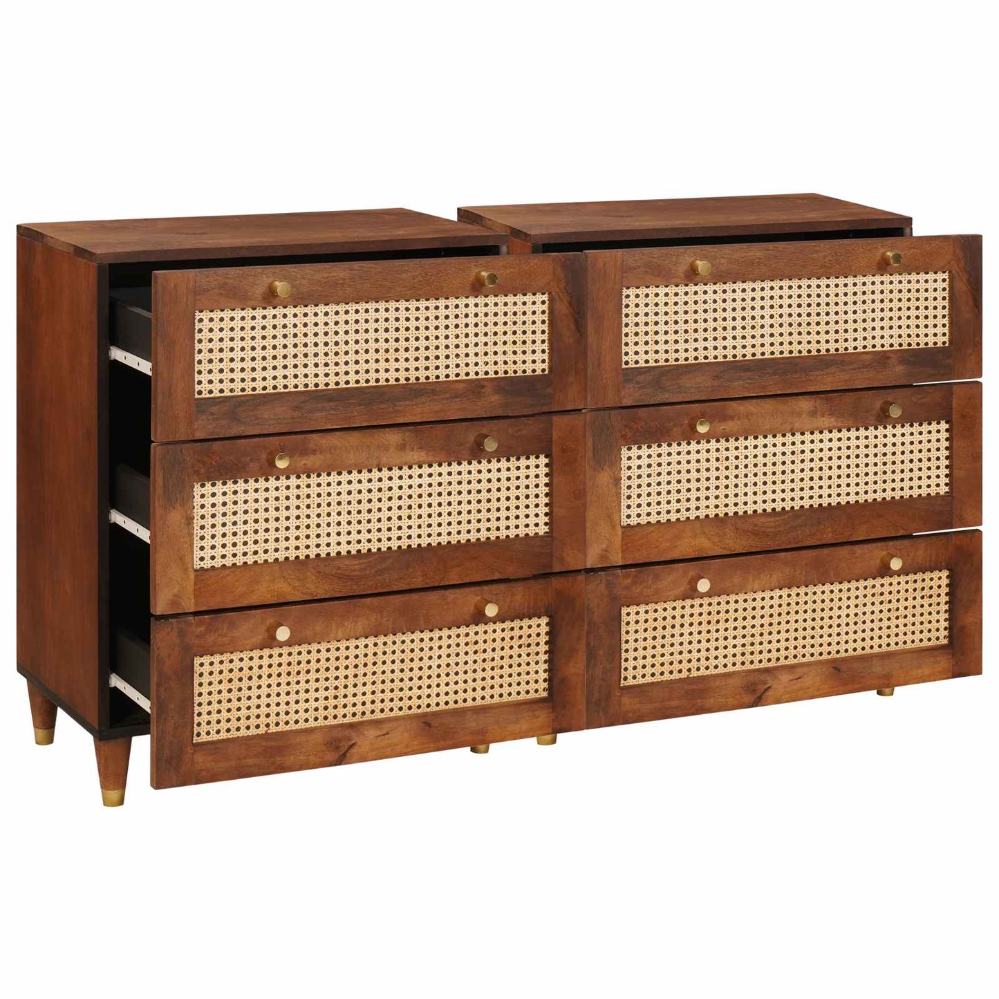 Tálalószekrény készlet 2 pcs Barna 60 x 33,5 x 75 cm