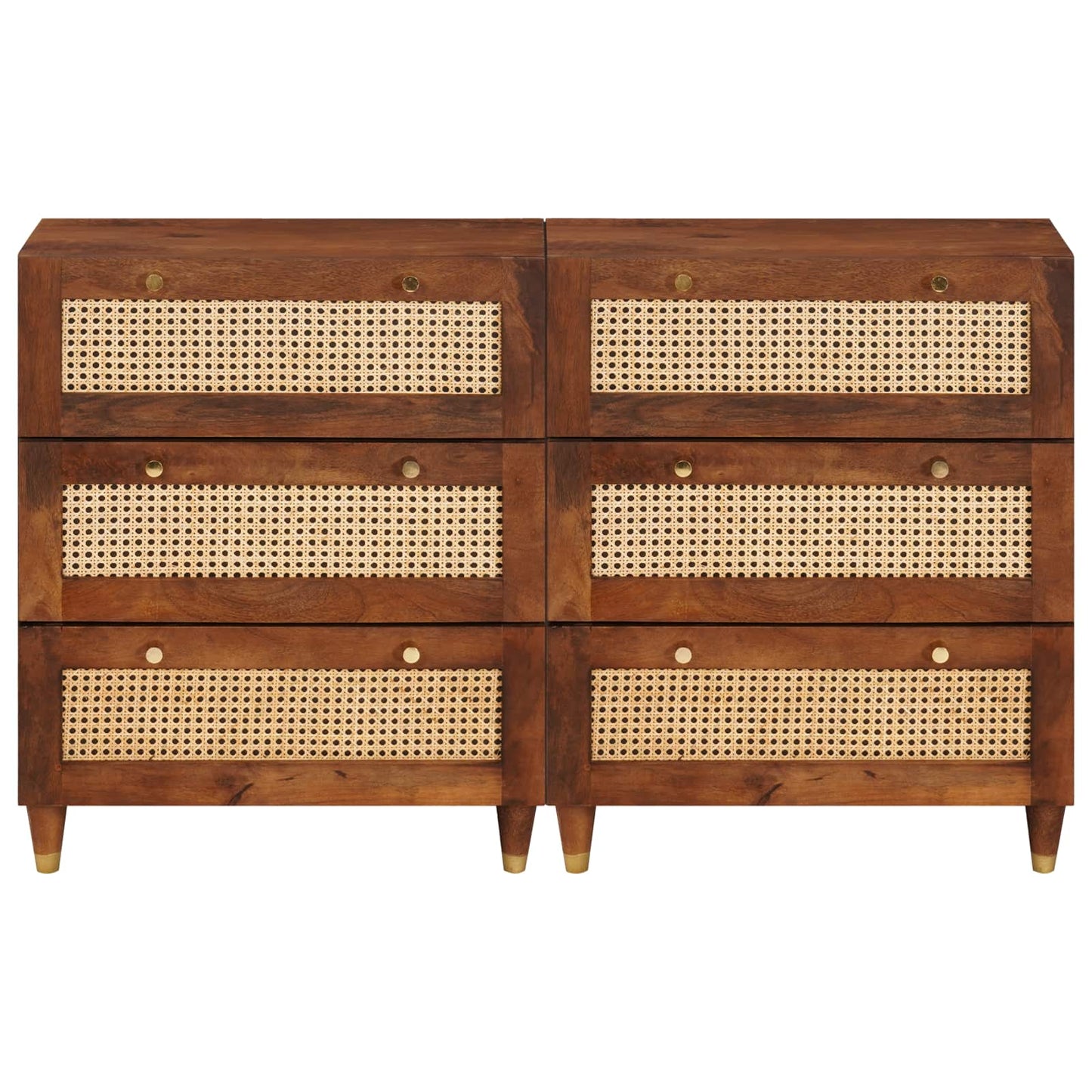 Tálalószekrény készlet 2 pcs Barna 60 x 33,5 x 75 cm