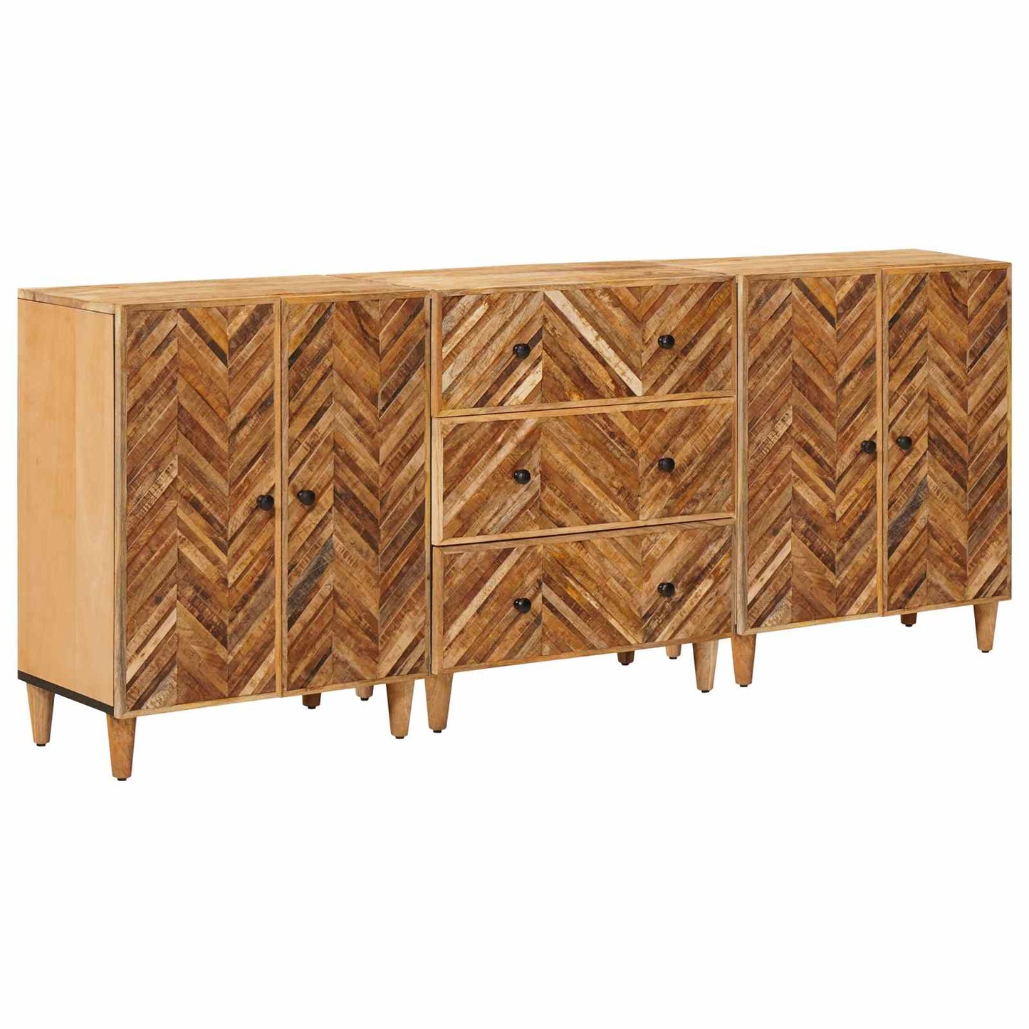 Tároló szekrények 3 pcs Barna 60 x 33,5 x 75 cm Tömör Mangófát