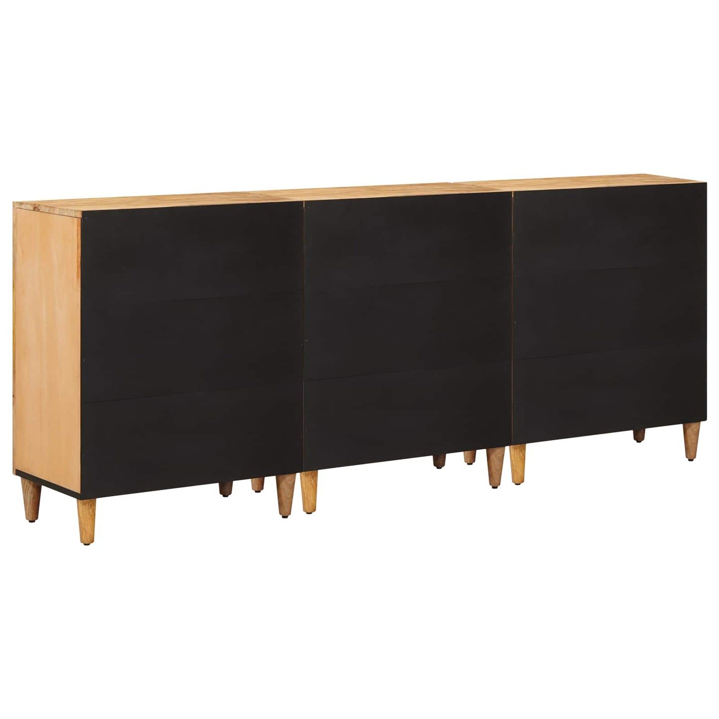 Tároló szekrények 3 pcs Barna 60 x 33,5 x 75 cm Tömör Mangófát