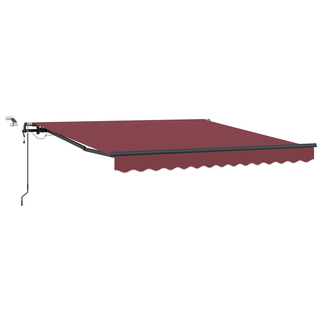 burgundi vörös automata kihúzható LED-es napellenző 300x250 cm