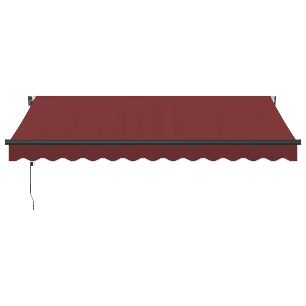burgundi vörös automata kihúzható LED-es napellenző 350x250 cm