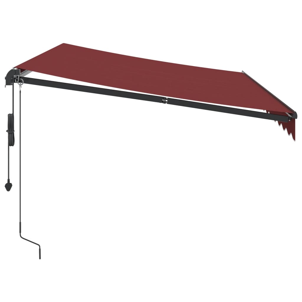 burgundi vörös automata kihúzható LED-es napellenző 350x250 cm