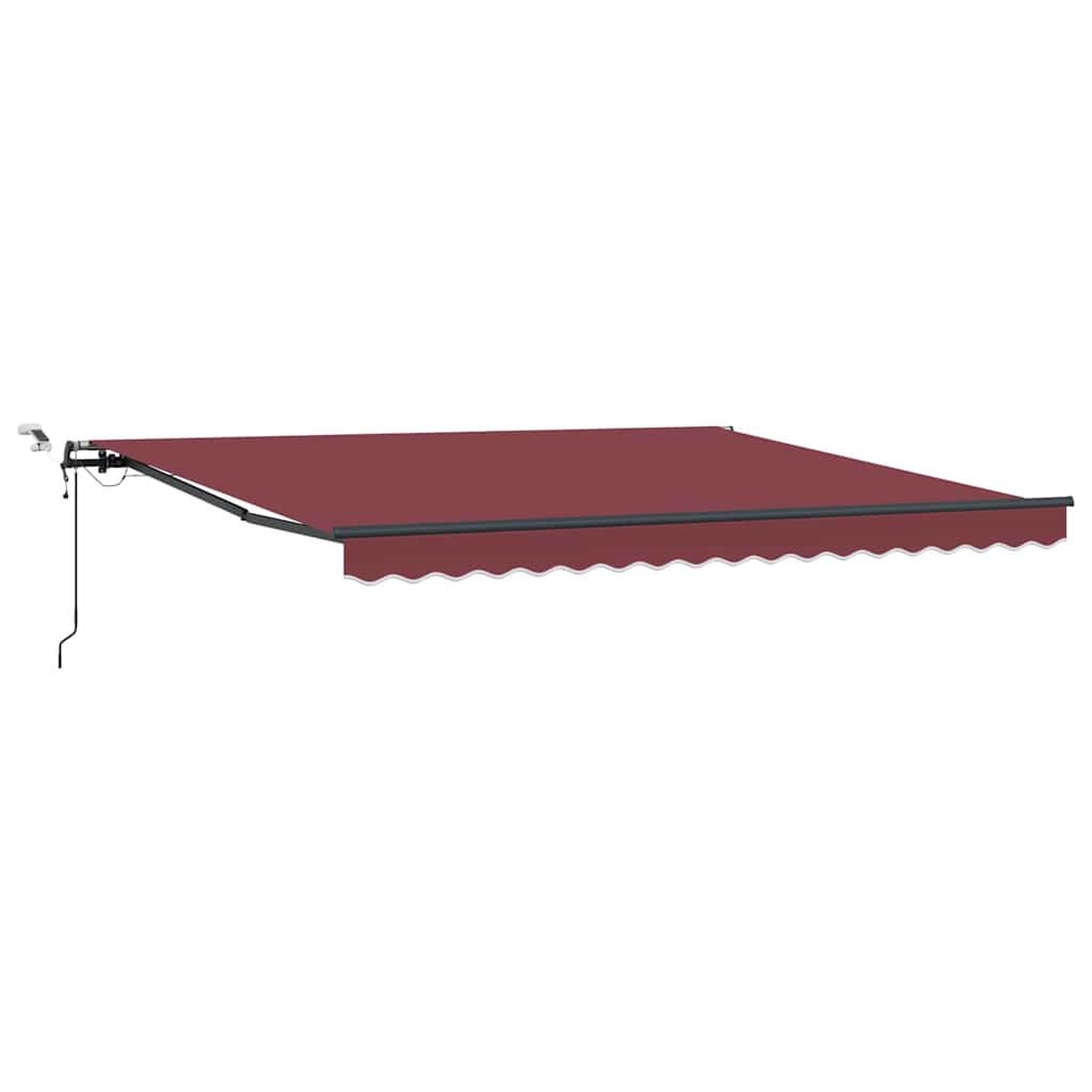 burgundi vörös automata kihúzható LED-es napellenző 400x300 cm