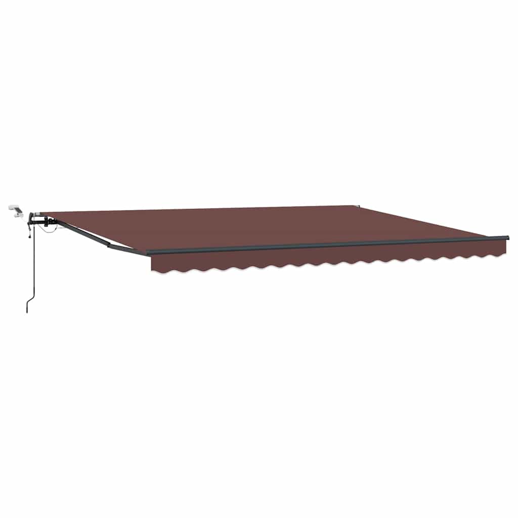 burgundi vörös automata kihúzható LED-es napellenző 450x300 cm