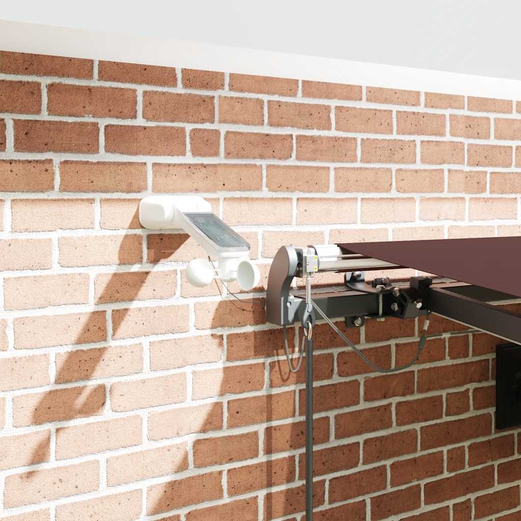 burgundi vörös automata kihúzható LED-es napellenző 450x300 cm