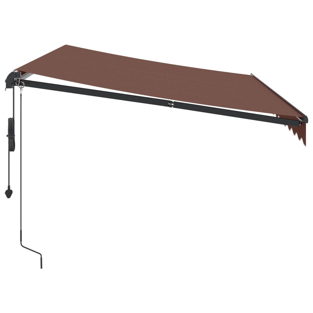barna automata kihúzható LED-es napellenző 350 x 250 cm