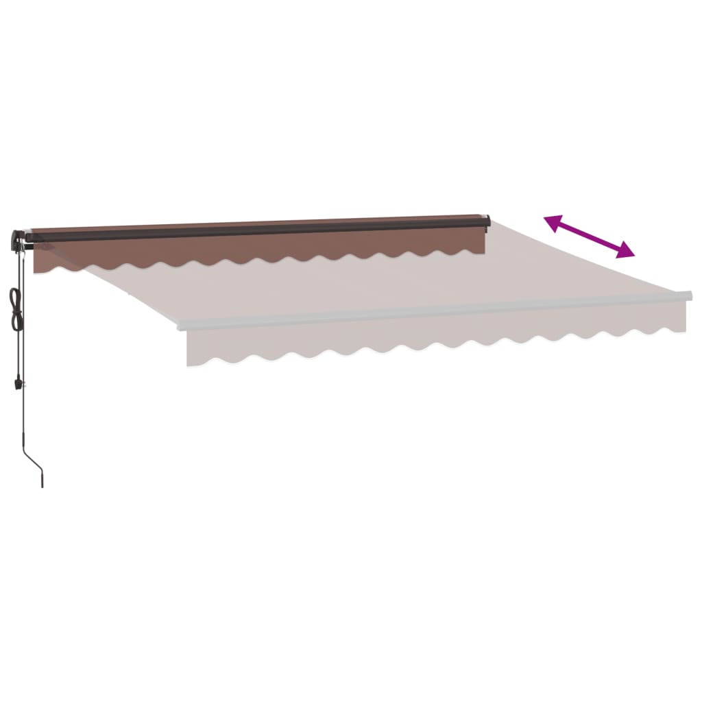 barna automata kihúzható LED-es napellenző 350 x 250 cm