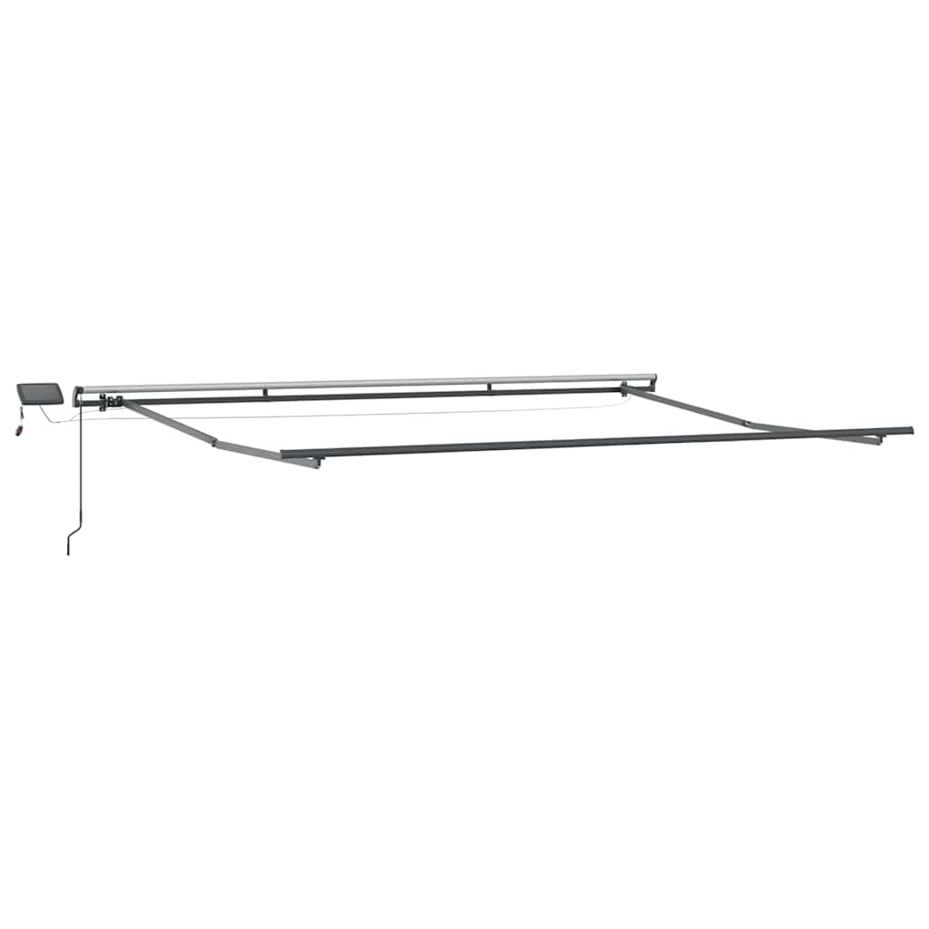 antracitszürke-fehér LED-es kézi napellenző 400 x 300 cm