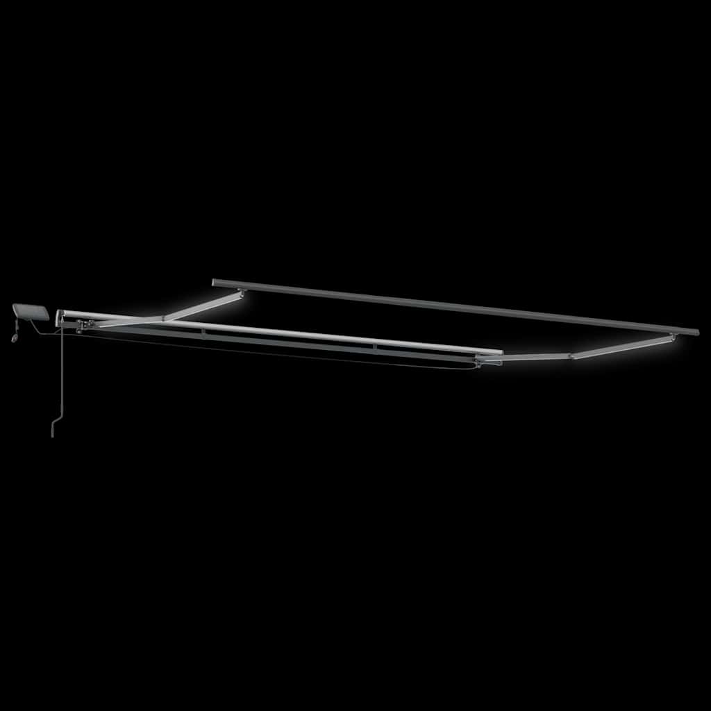 antracitszürke-fehér LED-es kézi napellenző 400 x 300 cm
