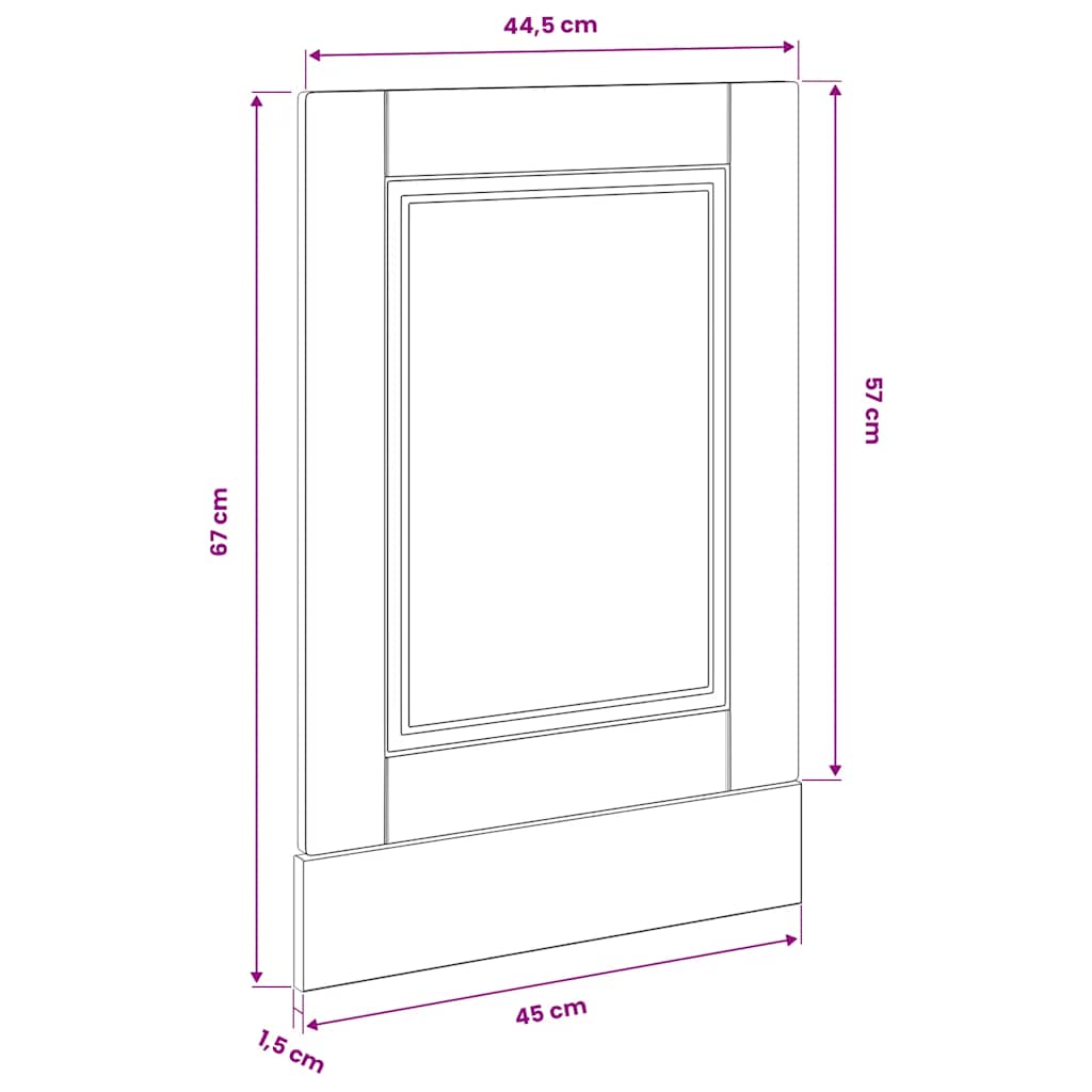 mosogatógép panel Porto Fekete 45x1,5x57 cm Mérnöki fa