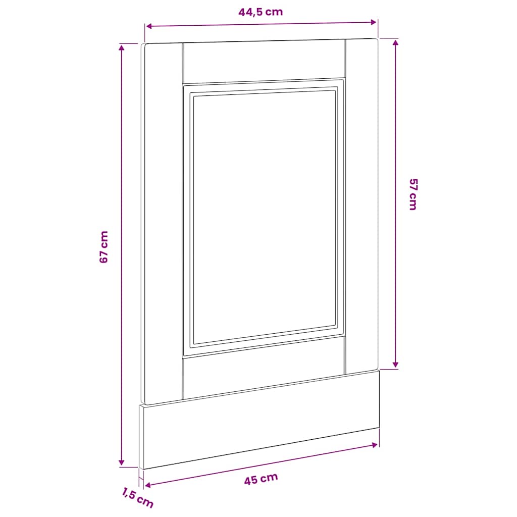 mosogatógép panel Porto Artisan Oak Mérnöki faanyagok 45x1,5x57 cm