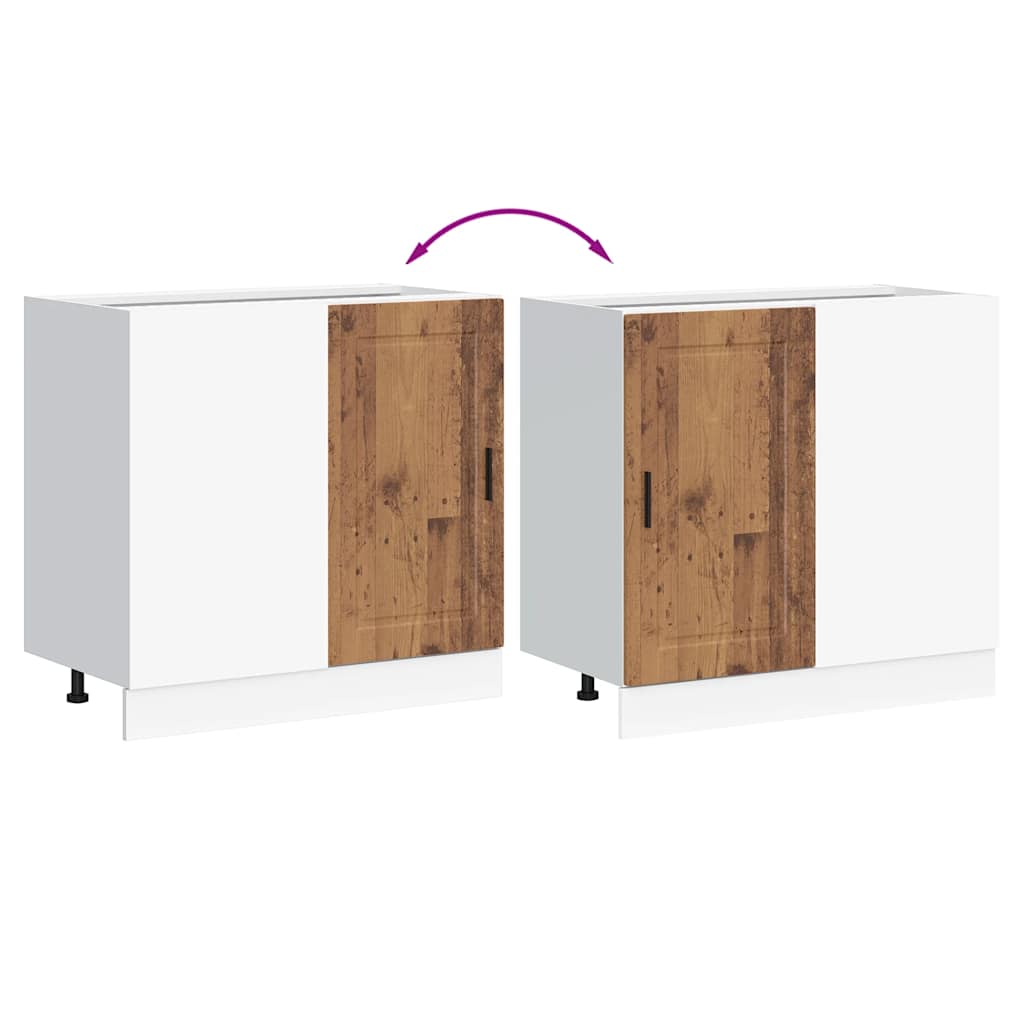 Porto antik fa színű szerelt fa konyhai alapszekrény