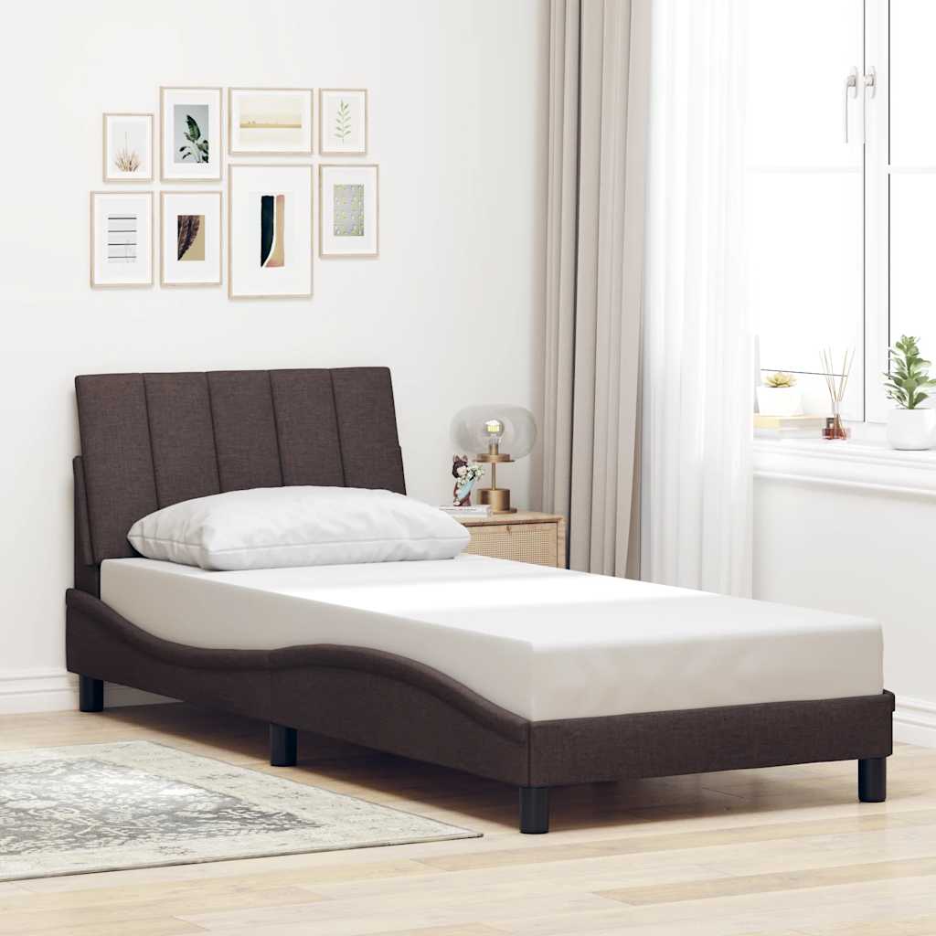 sötétbarna szövet ágykeret matrac nélkül Hanko 80x200 cm