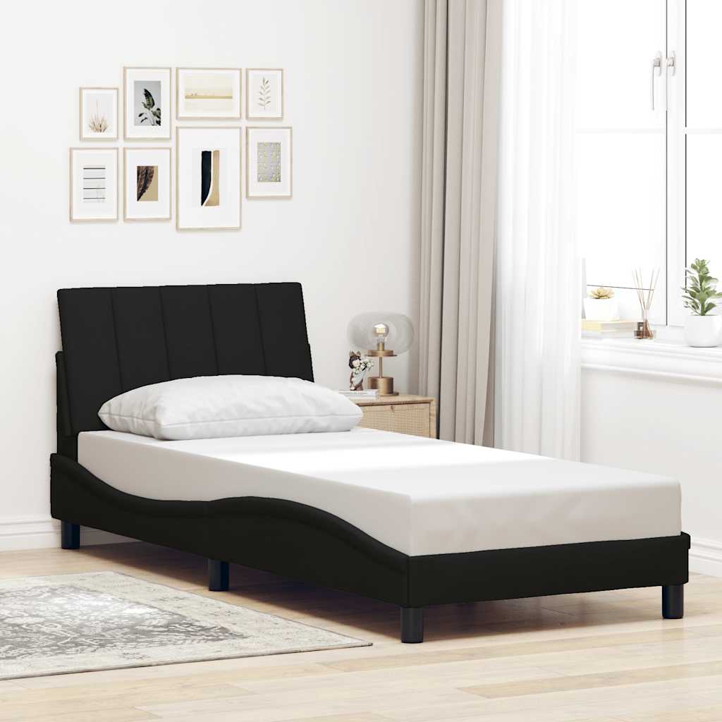 ágykeret matrac nélkül Hanko fekete 90x200 cm szövet