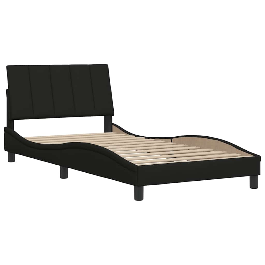 fekete szövet ágykeret matrac nélkül Hanko 100x200 cm
