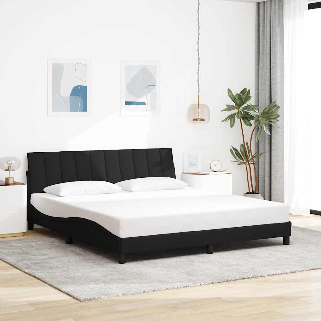 fekete szövet ágykeret matrac nélkül Hanko 180 x 200 cm