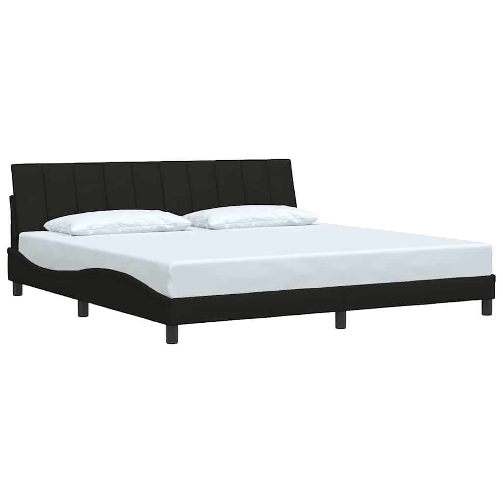 fekete szövet ágykeret matrac nélkül Hanko 200 x 200 cm