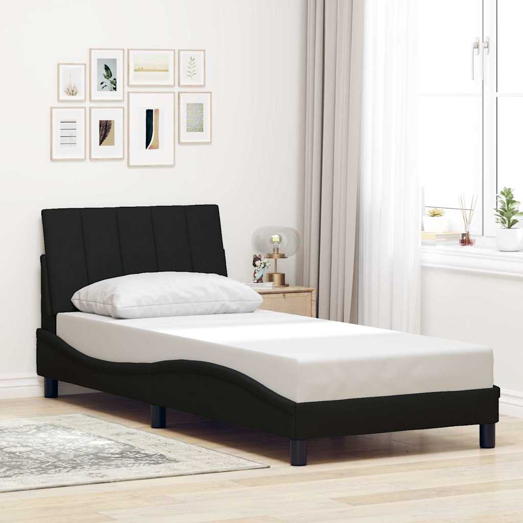ágykeret matrac nélkül Hanko fekete 90x200 cm szövet