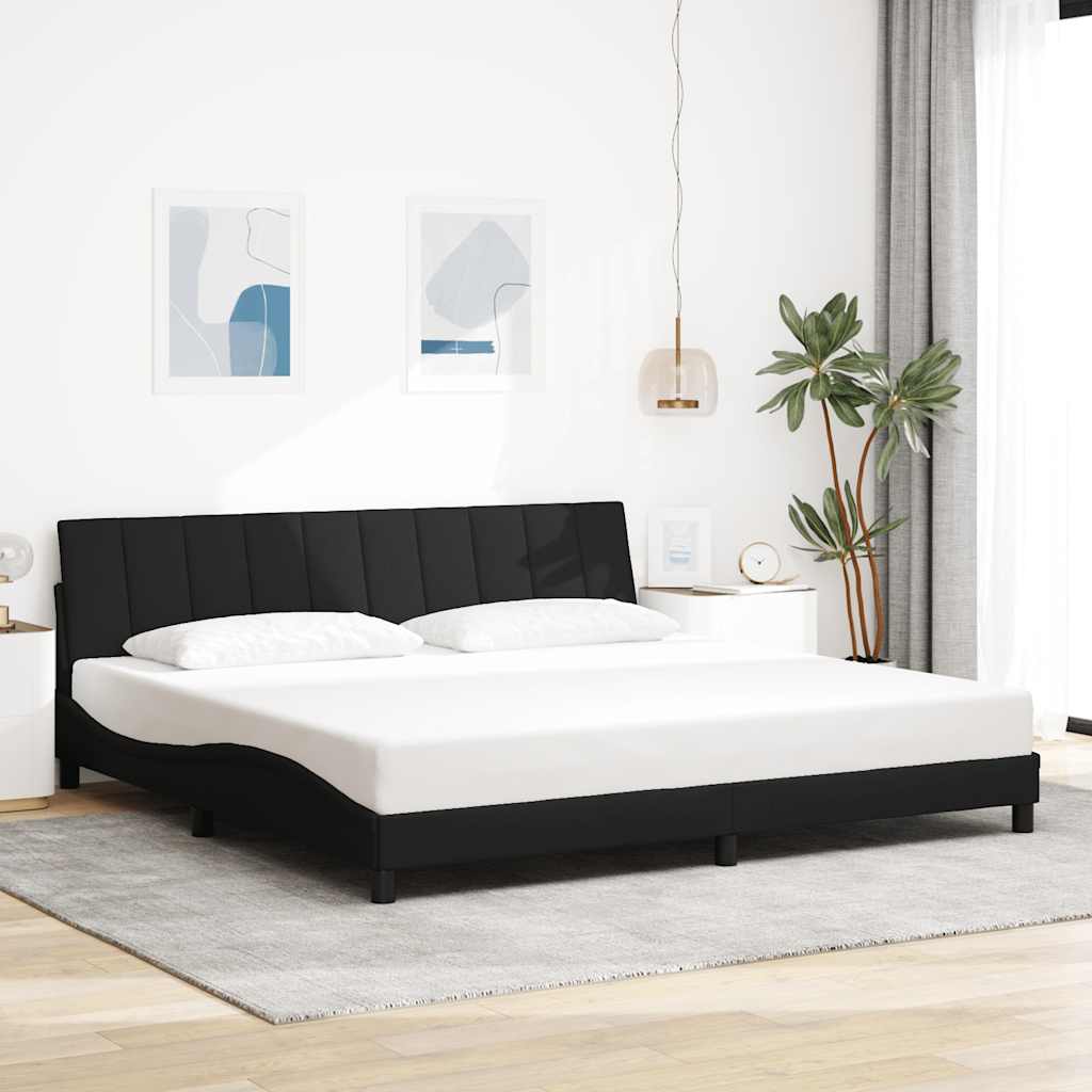 fekete szövet ágykeret matrac nélkül Hanko 200 x 200 cm