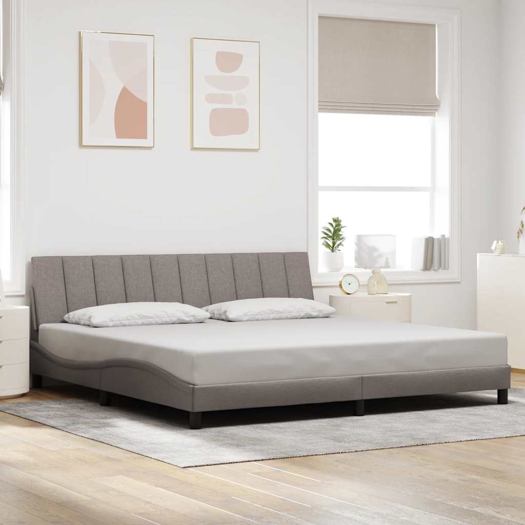 tópszínű szövet ágykeret matrac nélkül Hanko 200 x 200 cm