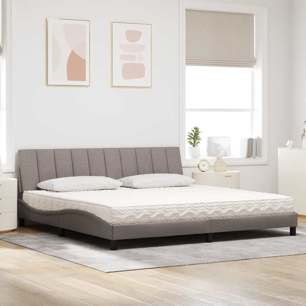 ágy matraccal Hanko Taupe 200x200 cm szövet