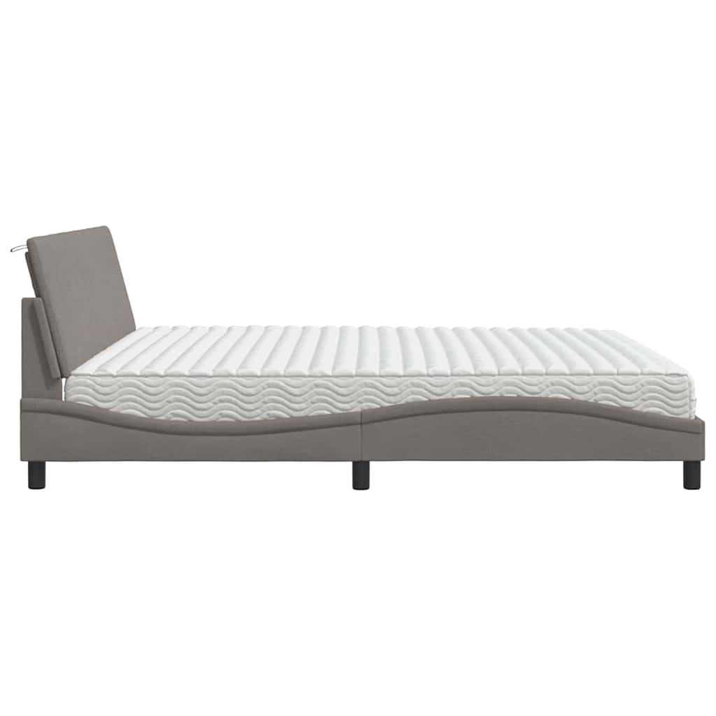 ágy matraccal Hanko Taupe 200x200 cm szövet