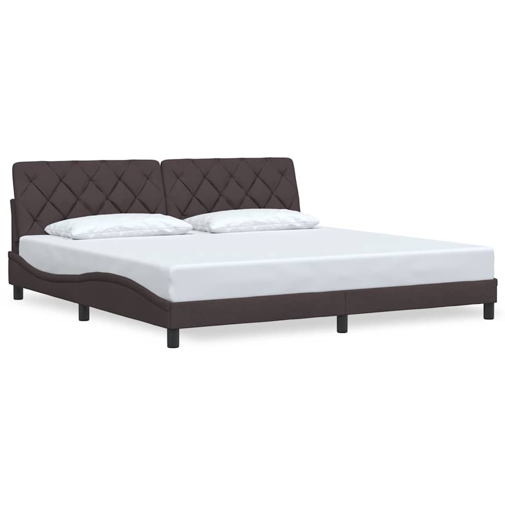 sötétbarna szövet ágykeret matrac nélkül 200 x 200 cm