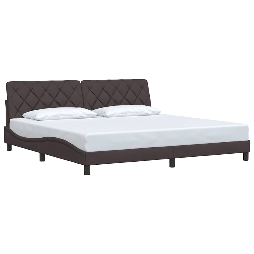 sötétbarna szövet ágykeret matrac nélkül 200 x 200 cm