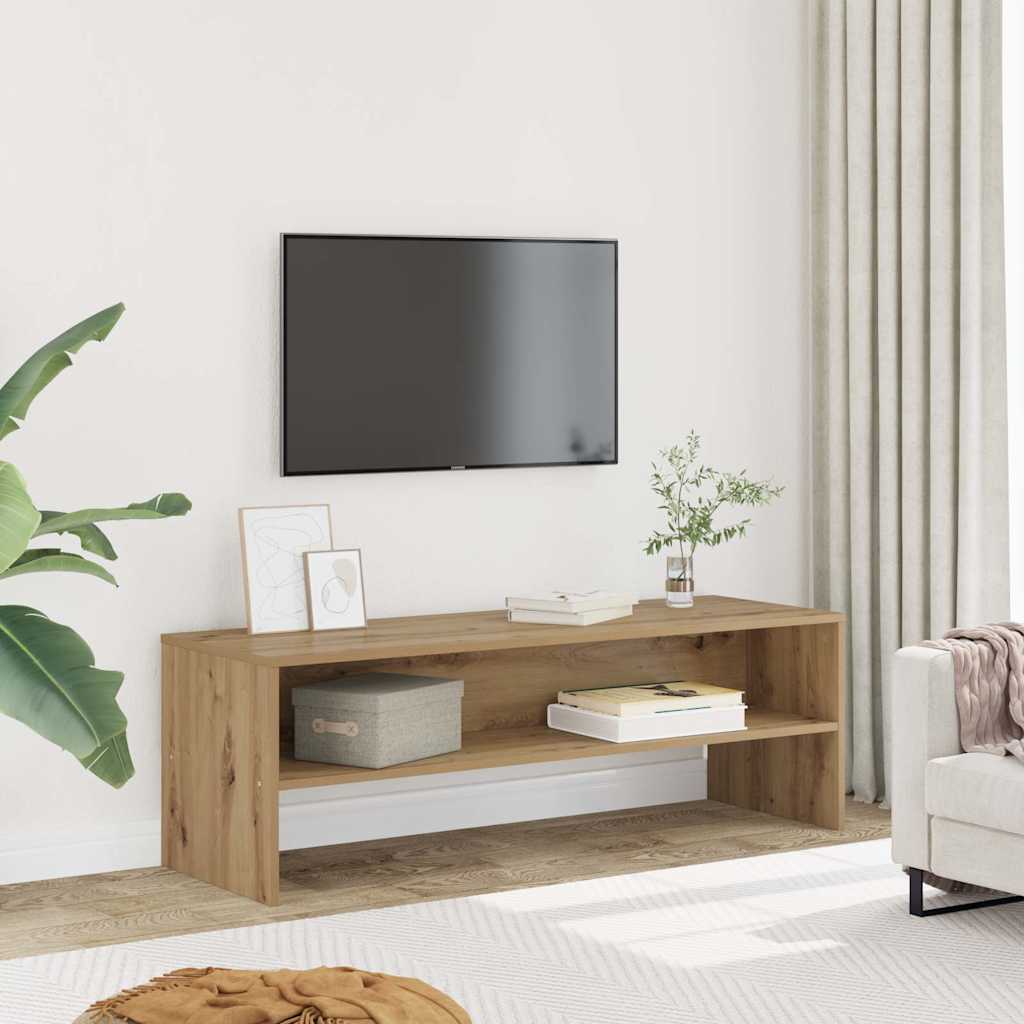 kézműves tölgy színű szerelt fa TV-szekrény 120 x 40 x 40 cm