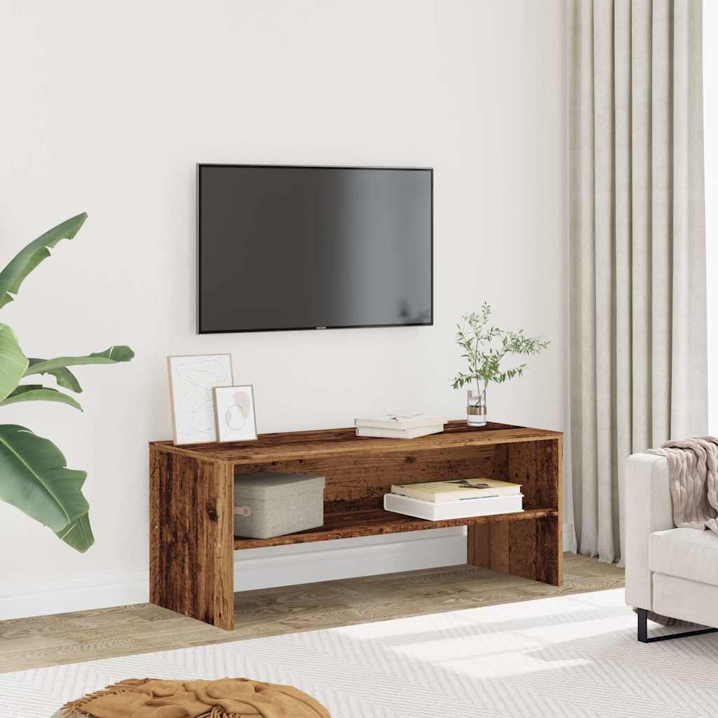 antik hatású szerelt fa TV-szekrény 100 x 40 x 40 cm