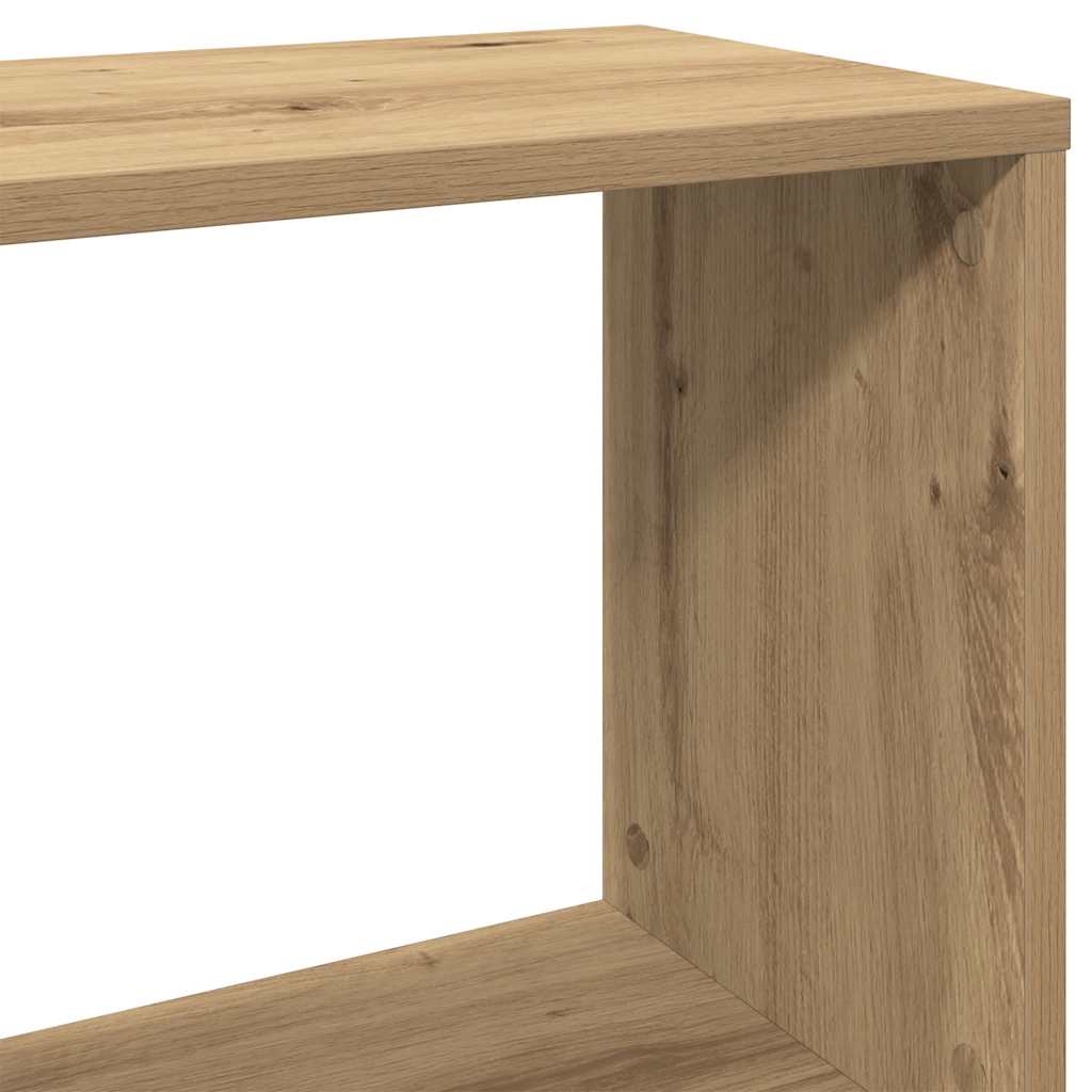 kézműves tölgy színű szerelt fa könyvszekrény 80x24x96 cm