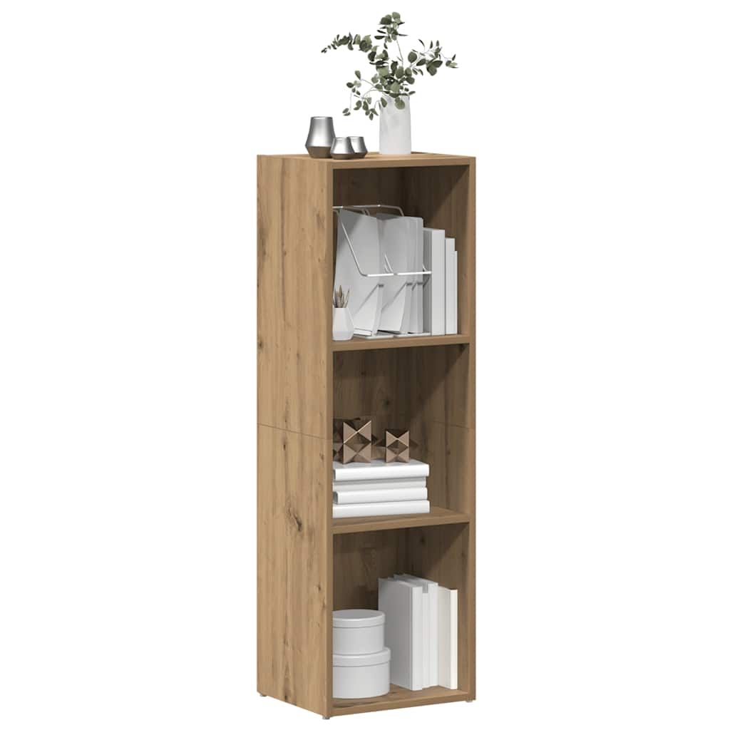 kézműves tölgy színű szerelt fa könyvszekrény 36 x 30 x 114 cm