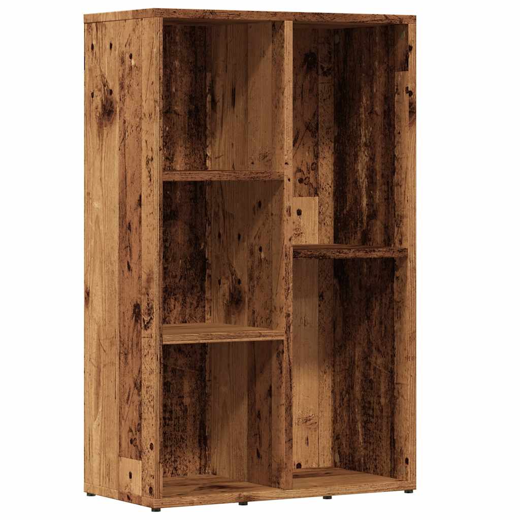 antik fa színű szerelt fa könyvszekrény 50x25x80 cm