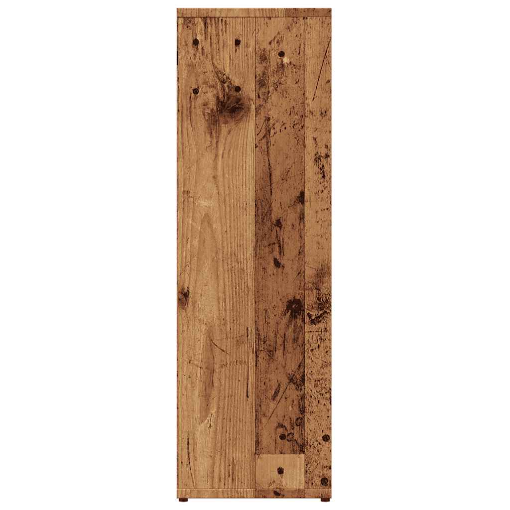 antik fa színű szerelt fa könyvszekrény 50x25x80 cm