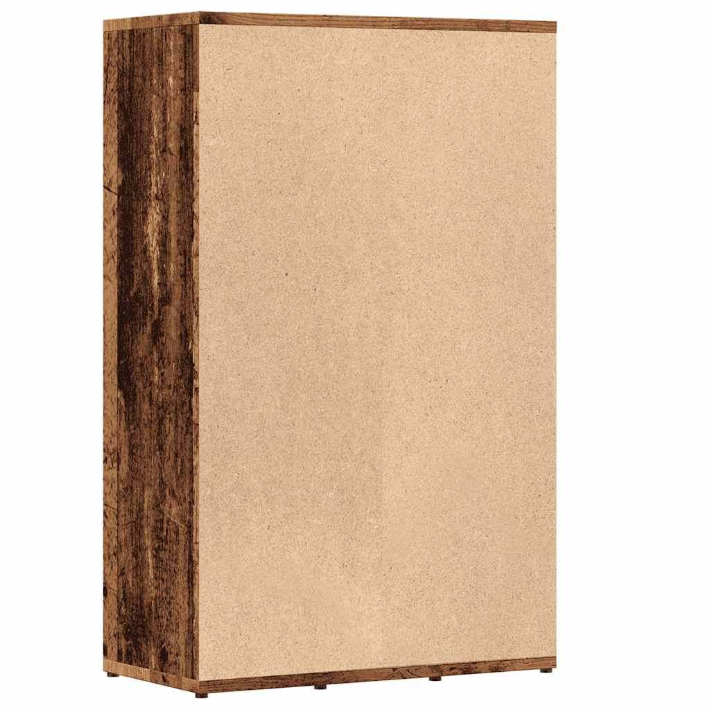antik fa színű szerelt fa könyvszekrény 50x25x80 cm