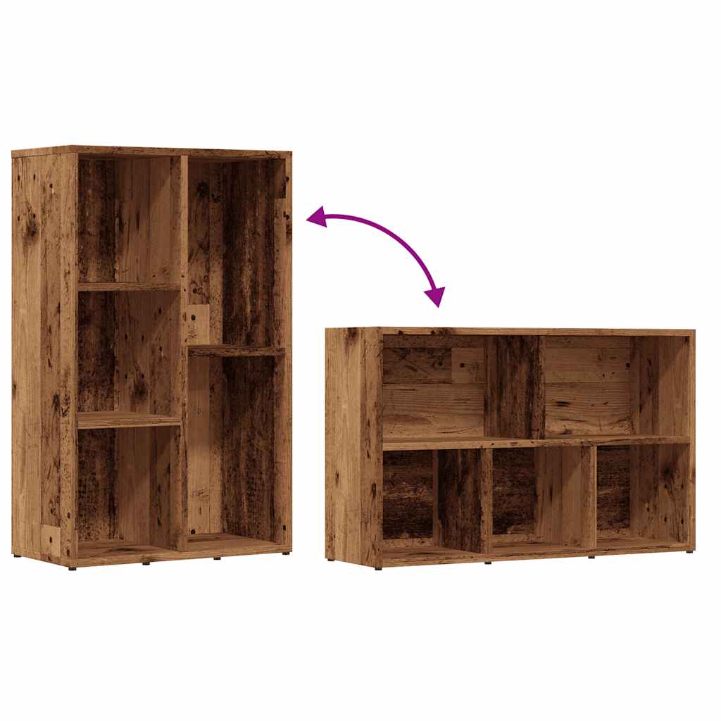 antik fa színű szerelt fa könyvszekrény 50x25x80 cm