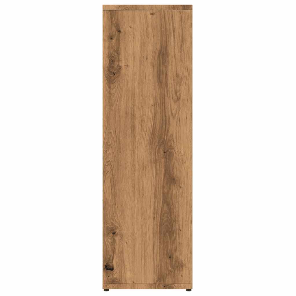 kézműves tölgy színű szerelt fa könyvszekrény 50x25x80 cm