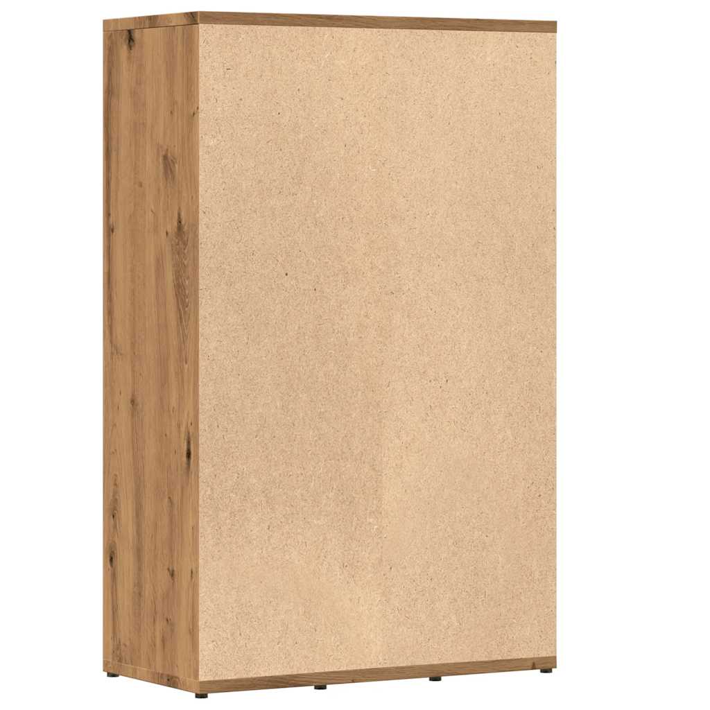 kézműves tölgy színű szerelt fa könyvszekrény 50x25x80 cm