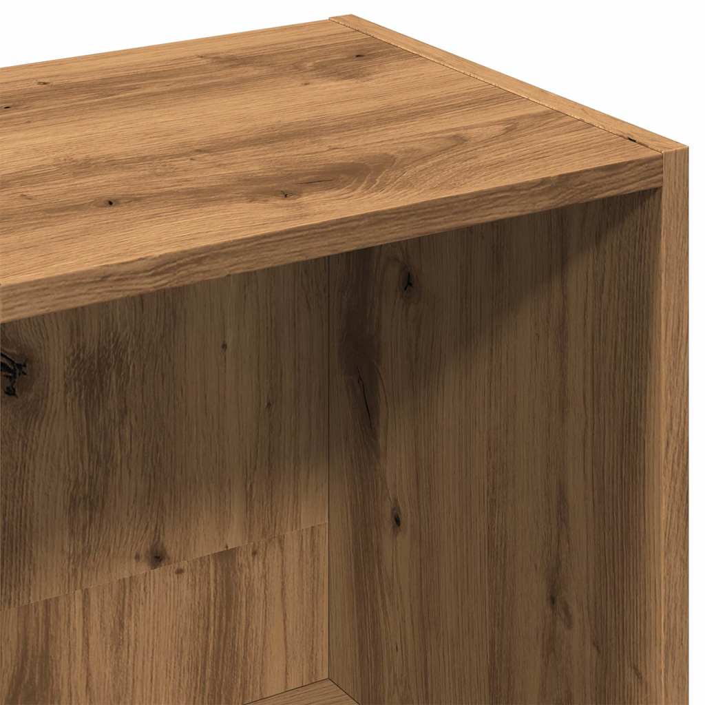 kézműves tölgy színű szerelt fa könyvszekrény 50x25x80 cm