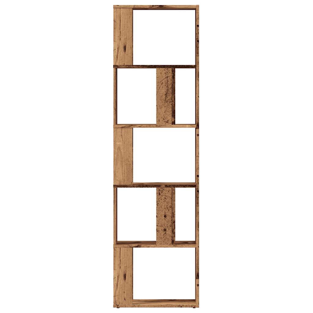 antik fa színű szerelt fa könyvszekrény 45x24x159 cm
