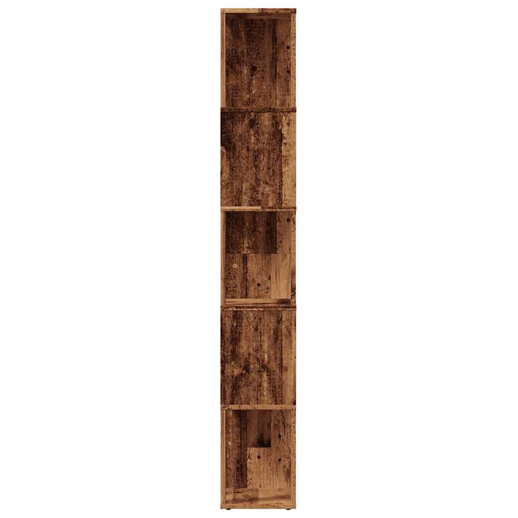antik fa színű szerelt fa könyvszekrény 45x24x159 cm