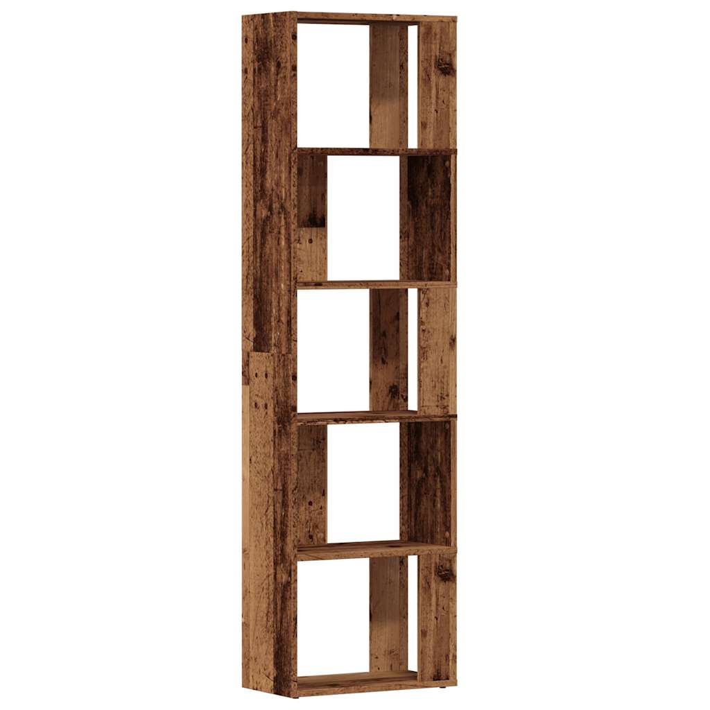 antik fa színű szerelt fa könyvszekrény 45x24x159 cm