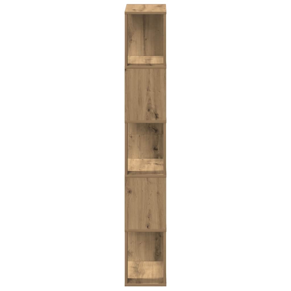 kézműves tölgy színű szerelt fa könyvszekrény 45x24x159 cm